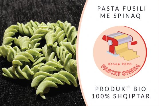 Pasta FUSILI me Spinaq dhe veze fshati nga Pasta Gresa